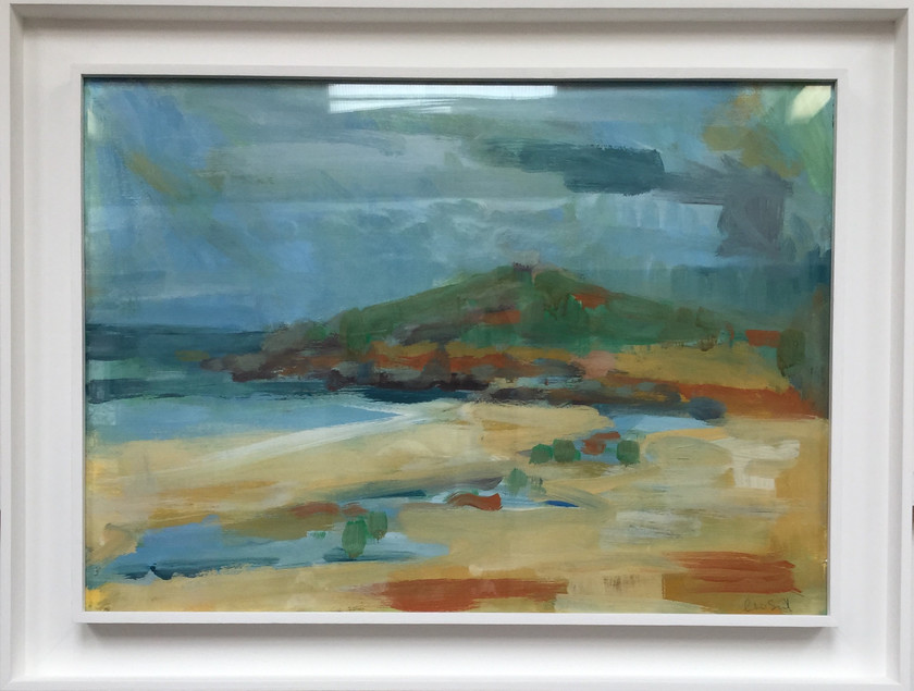 Porthmeor II 
 Expressive landscape, Gouache on Fabriano paper. Framed & glazed 64x84x4 cms(hxwxd). stock No. 027/2015. Price 1,250. 
 Keywords: Expressive, landscape, Porthmeor, StIves, beach, gouache, Fabriano, paper, art, painting